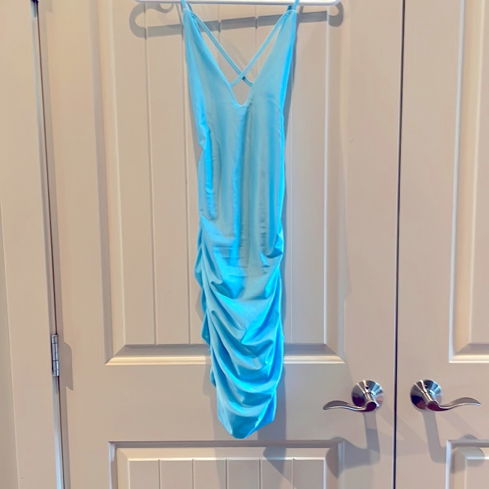Slim fit blue dress